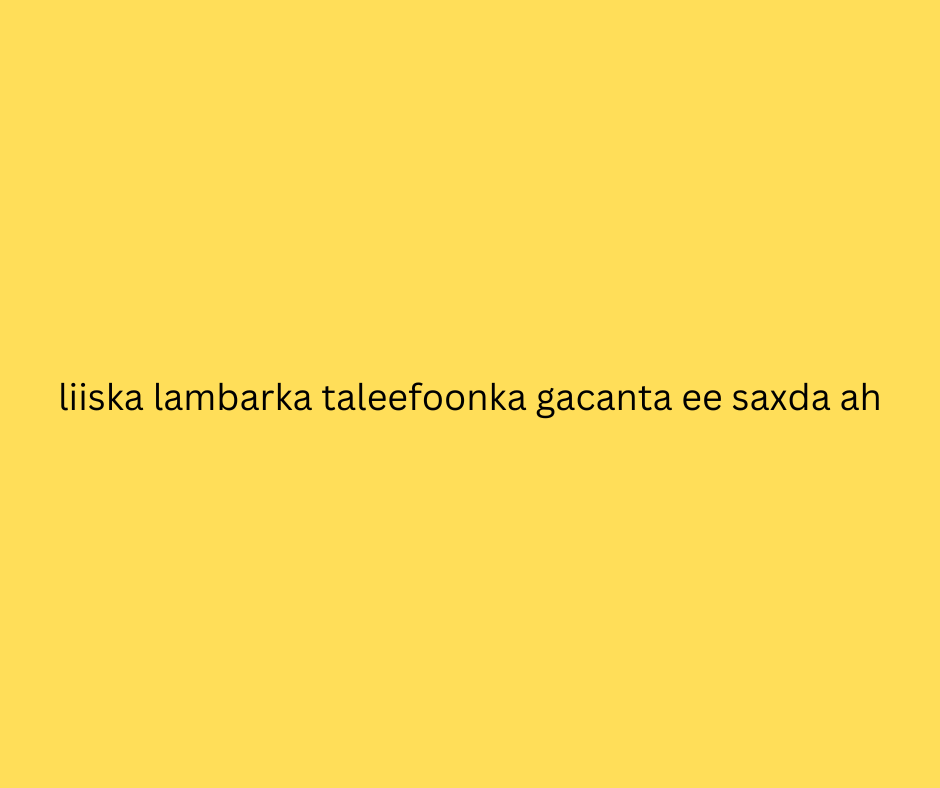 liiska lambarka taleefoonka gacanta ee saxda ah